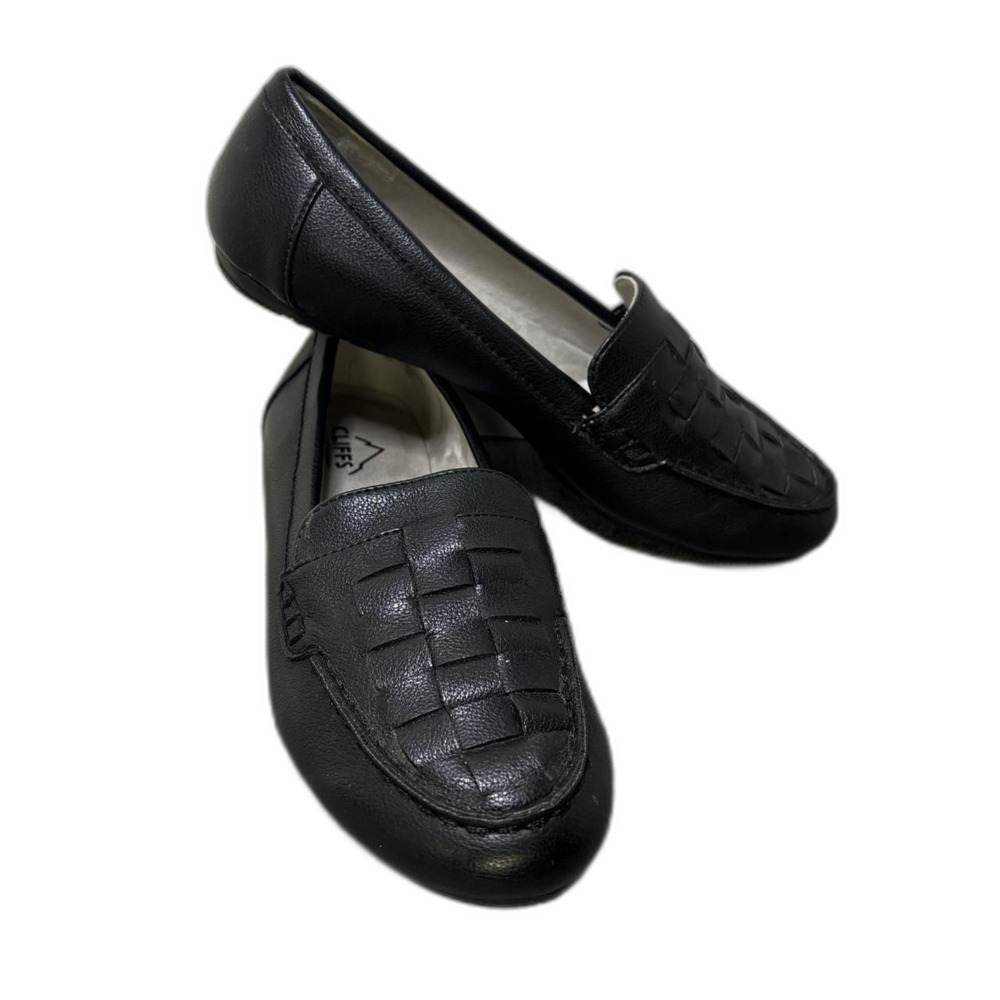 Cliffs by White Mountain Black Weave Loafer Flats Women's 9M